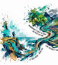 A3 Framed (choice of colours) Wainwright's Coast to Coast – 192 Mile Trail Art - Image 5
