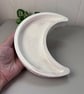 Natural and White Marbled Crescent Moon Trinket Tray - Celestial Jewellery Dish - Image 5