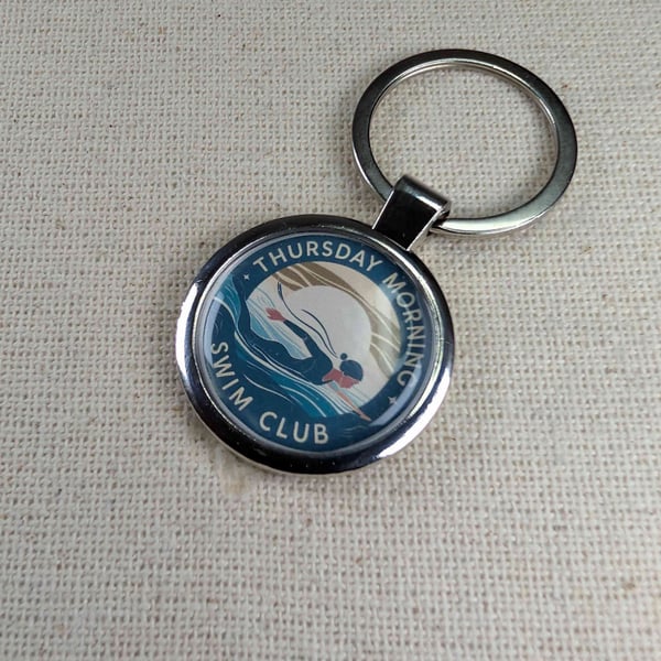 Thursday Morning Swim Club - Swimmer Keyring - Large Resin Finished Keyring