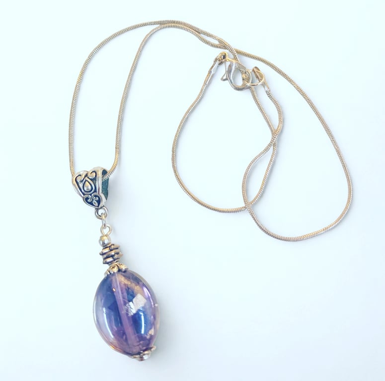 Lavender & Silver Neckace