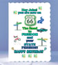 Fun Personalised 66th Birthday Card - Route 66 - The Road to Freedom