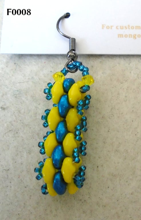 Brickwork-pattern bead earrings (customisable)