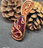 Dyed labradorite pendant hand wrapped in copper wire - Image 6
