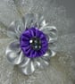 Fascinator Silver and purple  flower - Image 2