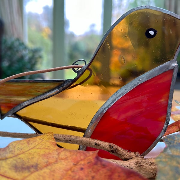 Stained glass Robin