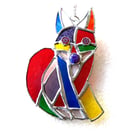 Fox Suncatcher Stained Glass Funky Rainbow