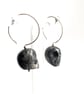 Norwegian Larvikite Hoop Earrings. All 925 Sterling Silver Hand Forged Wire - Image 2