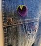 Purple velvet Strawberry brooch  - Image 1