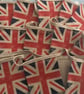 Union Jack red,white & blue linen  fabric bunting wedding,party flags - Image 2