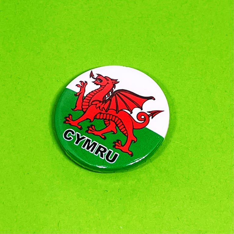 CymruWelsh pride badge, pocket pebble, magnet or keyring