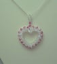 Crystal heart necklace with sterling silver chain (307) - Image 2