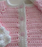 Pink and white Aran cardigan for 18 month old little girl  - Image 4