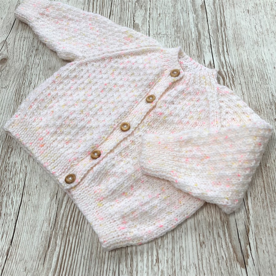 Hand knitted Girl's cardigan to fit age 1 - 2 years