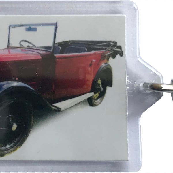 Austin Seven Tourer 1934 - Keyring with 50x35mm Insert - Car Enthusiast