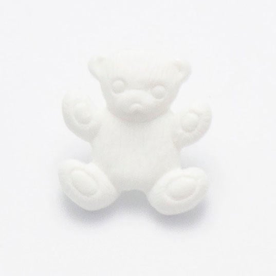 10 white baby teddy Bear buttons 15mm
