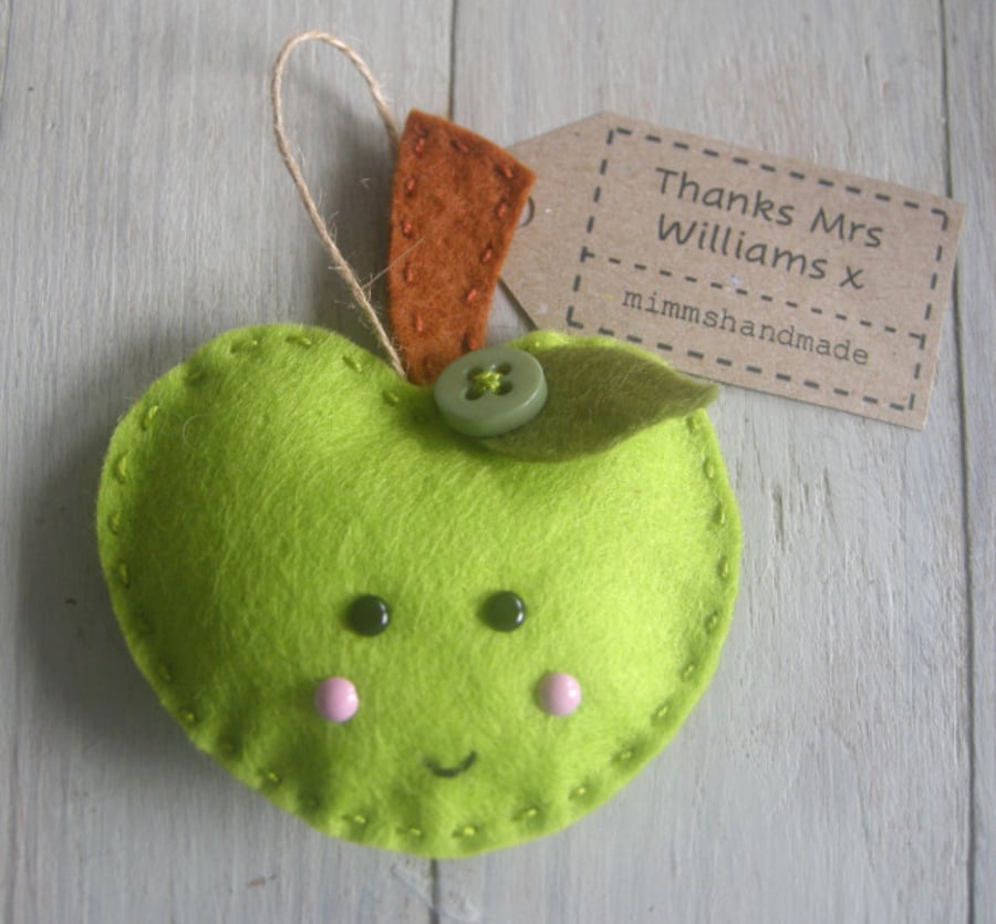  Teacher gift -  Apple decoration which can be personalised 