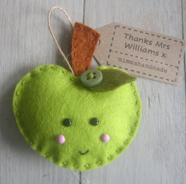  Teacher gift -  Apple decoration which can be personalised 