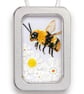 Bee, little fabric bumble bee picture framed in a tin, gift, ornament - Image 3