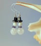 Christmas Snowman Gemstone & Silver Earrings, Stocking Filler, Secret Santa Gift