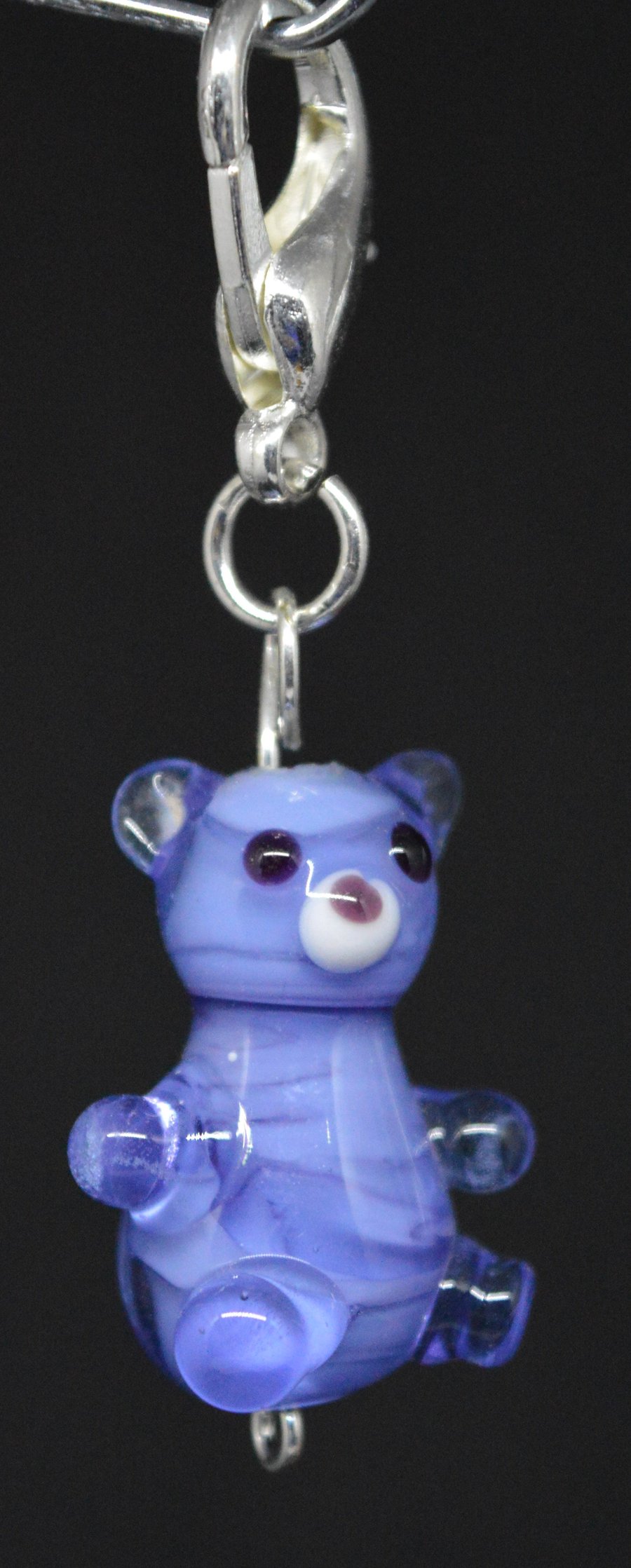 Mid blue teddy bear bag charm