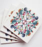 4 x Multicoloured Bubble Pattern Ceramic Tile Coasters with Cork Backing - Image 2
