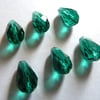 green glass teardrop beads