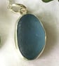 Sterling Silver Manta Ray Silhouette Seaham Blue Sea Glass Pendant Necklace - Image 7