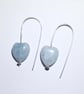 Aquamarine Hearts on Sterling Silver Earrings (ERGSDGBL1) - UK Free Post - Image 3
