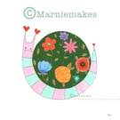 Snail's Garden - Unframed Original Illustration