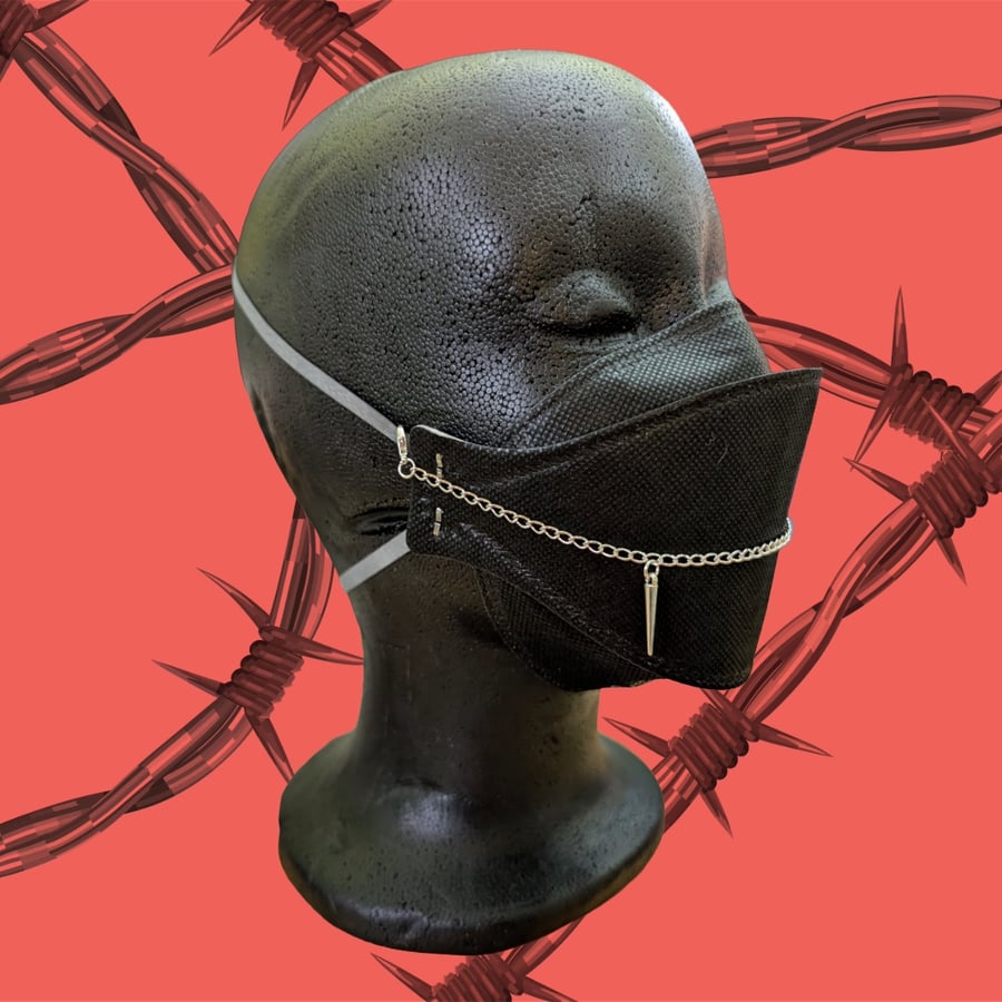 Silver spike mask chain
