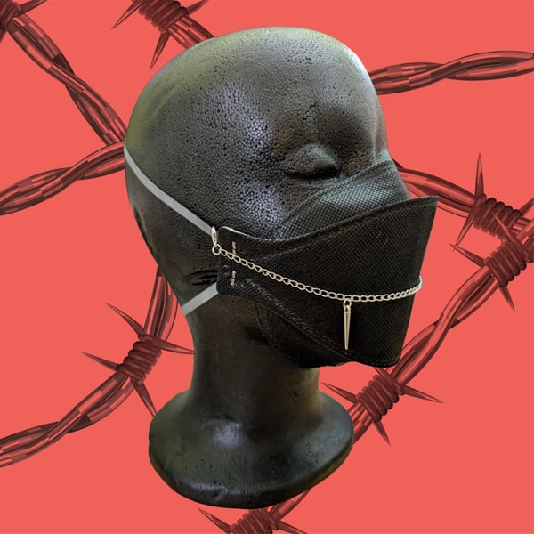 Silver spike mask chain