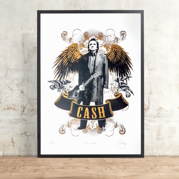 Johnny Cash Limited Edition, Hand Printed, Silkscreen, Screen Print