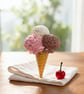  Classic Neapolitan Ice Cream Cone Magnet 
