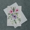 floral spray hand painted original art blank card ( ref f 57 )