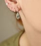 Silver Sleeper Hoops Leaf Drop Sterling Silver Viking Rune - Image 5