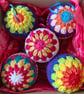 Crochet Christmas Baubles Set of 5 - Bright Colours - Tree Decorations - Image 2