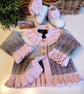 Designer Baby Girl's Hand Knitted Jacket & Booties Set  9-18 mths size ONE OFF - Image 4