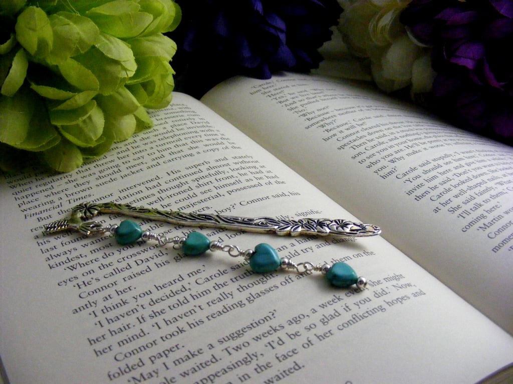 Green Magnesite Heart Bookmark