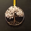 Clear quartz  Crystal tree of life bangle hangers on a ribbon 