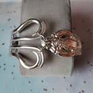 Unique handmade silver plated fork bracelet. 