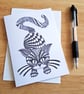 Cat Birthday Card - Purrfect Birthday Doodle Card for Cat Lover
