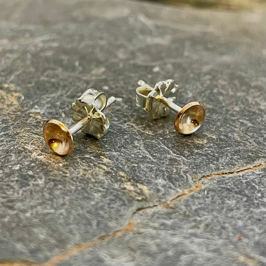 Filled Gold Earrings- Tiny Golden Studs