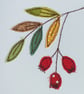 Embroidered Rosehips Greeting Card - Image 3