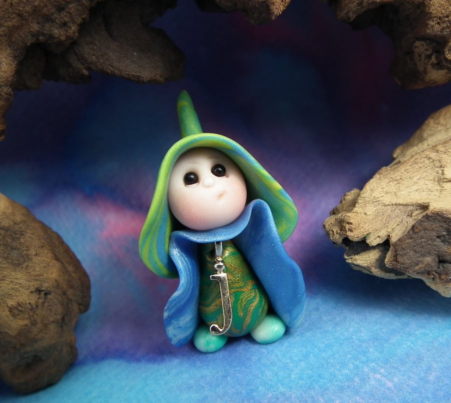 Alphabet Initial Gnome 'J' OOAK Sculpt by Ann Galvin