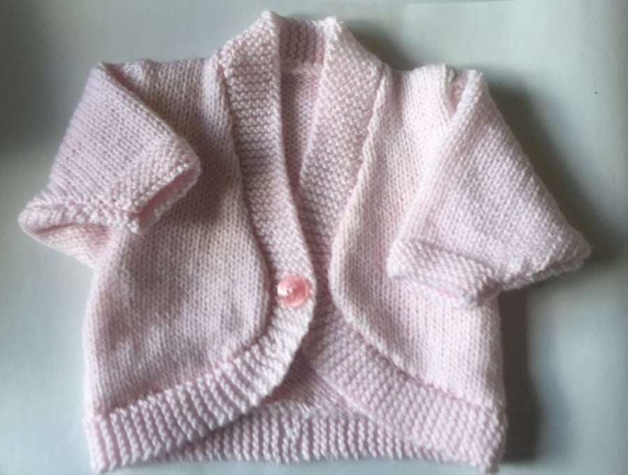 Newborn baby pink cardigan