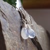 rainbow moonstone earrings wire wrapped in sterling silver