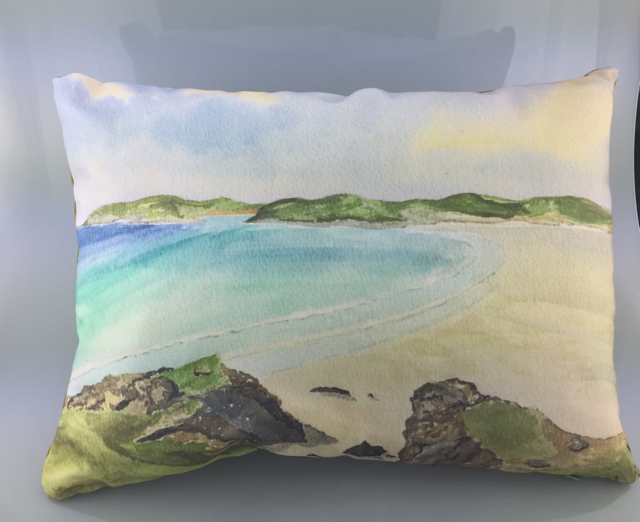 The Gower Watercolour Cushion 