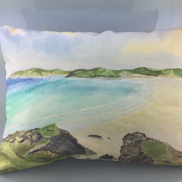 The Gower Watercolour Cushion 