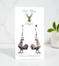 Charm Earrings - Silver Cockerel - Image 1