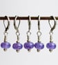 Lampwork Stitch Markers - Purple Glow - Image 1